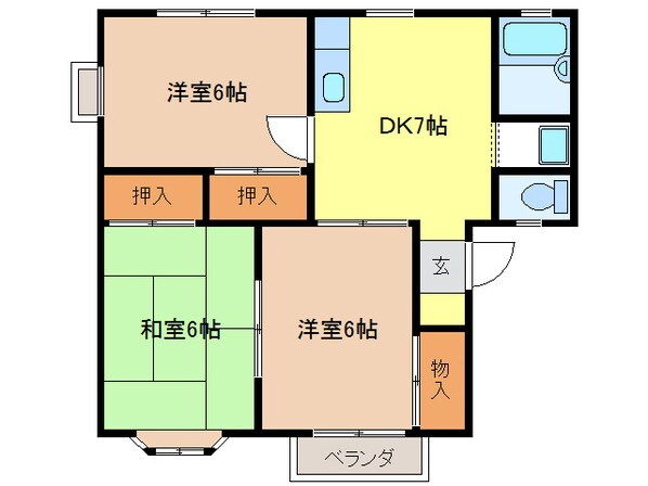 サニーハイツクロノの物件間取画像